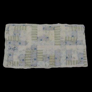 Simply Shabby Chic SINGLE Pillow Sham 18.5in x 36in Blue White Green Rose Flower